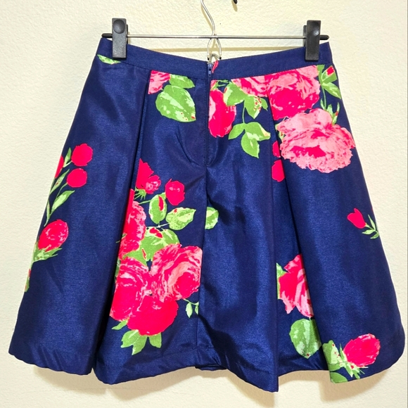 SEQUIN HEARTS Floral Pleated Mini Skirt in Blue Red Pink Juniors Size 5 - Picture 6 of 13